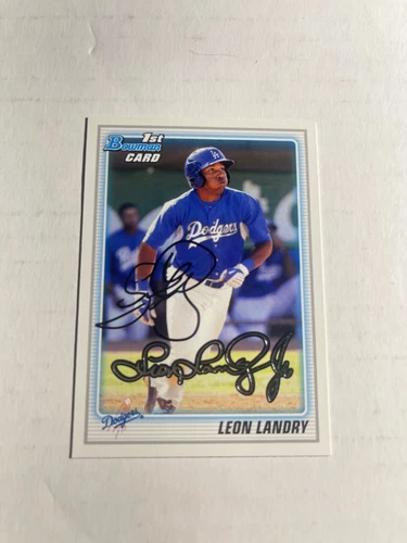 Los Angeles Dodgers LEON LANDRY Signed Card