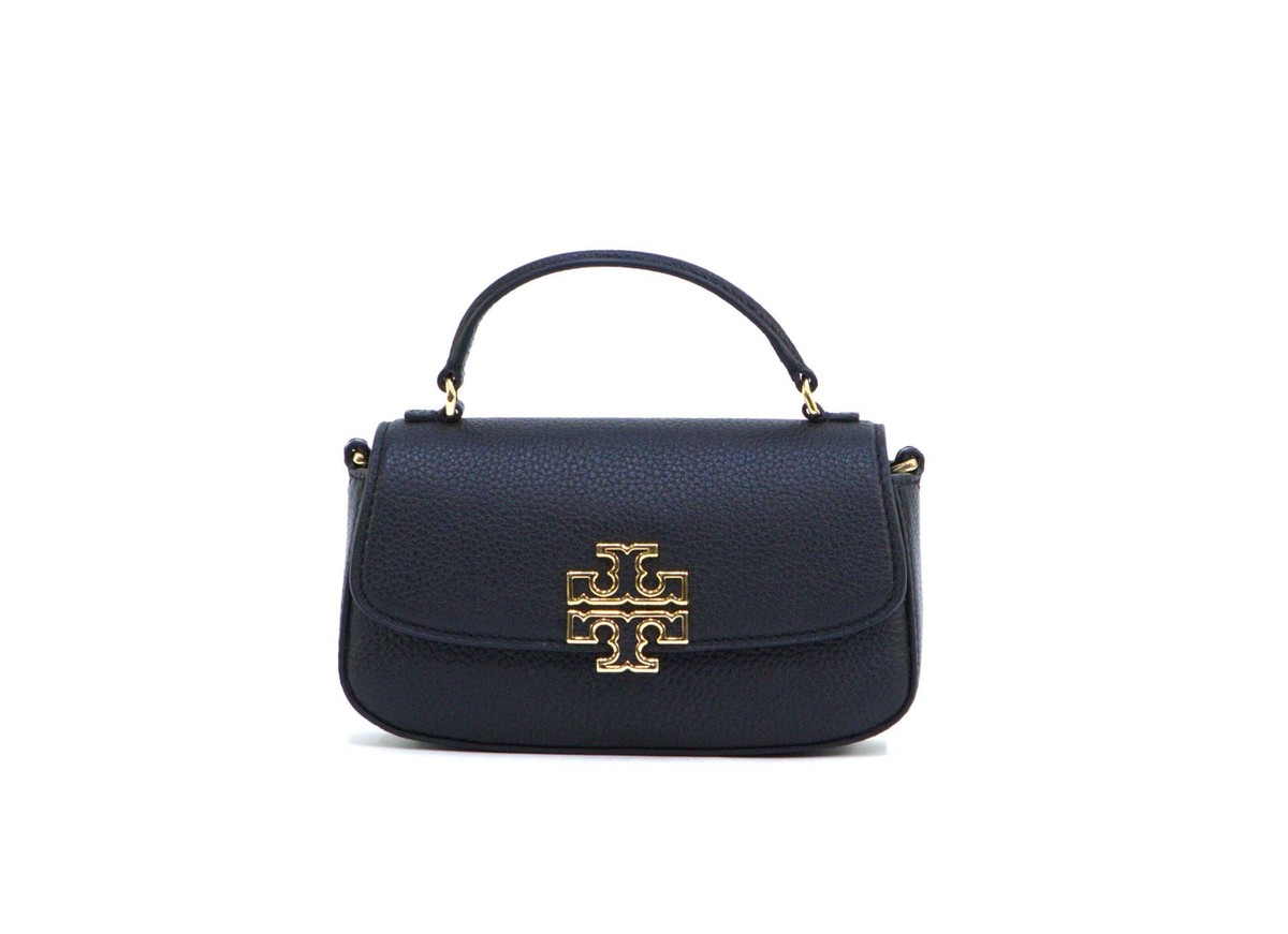 Tory Burch Britten Mini Top Handle バッグ Tory Burch Britten Mini Top Handle Leather Crossbody Bag - Black