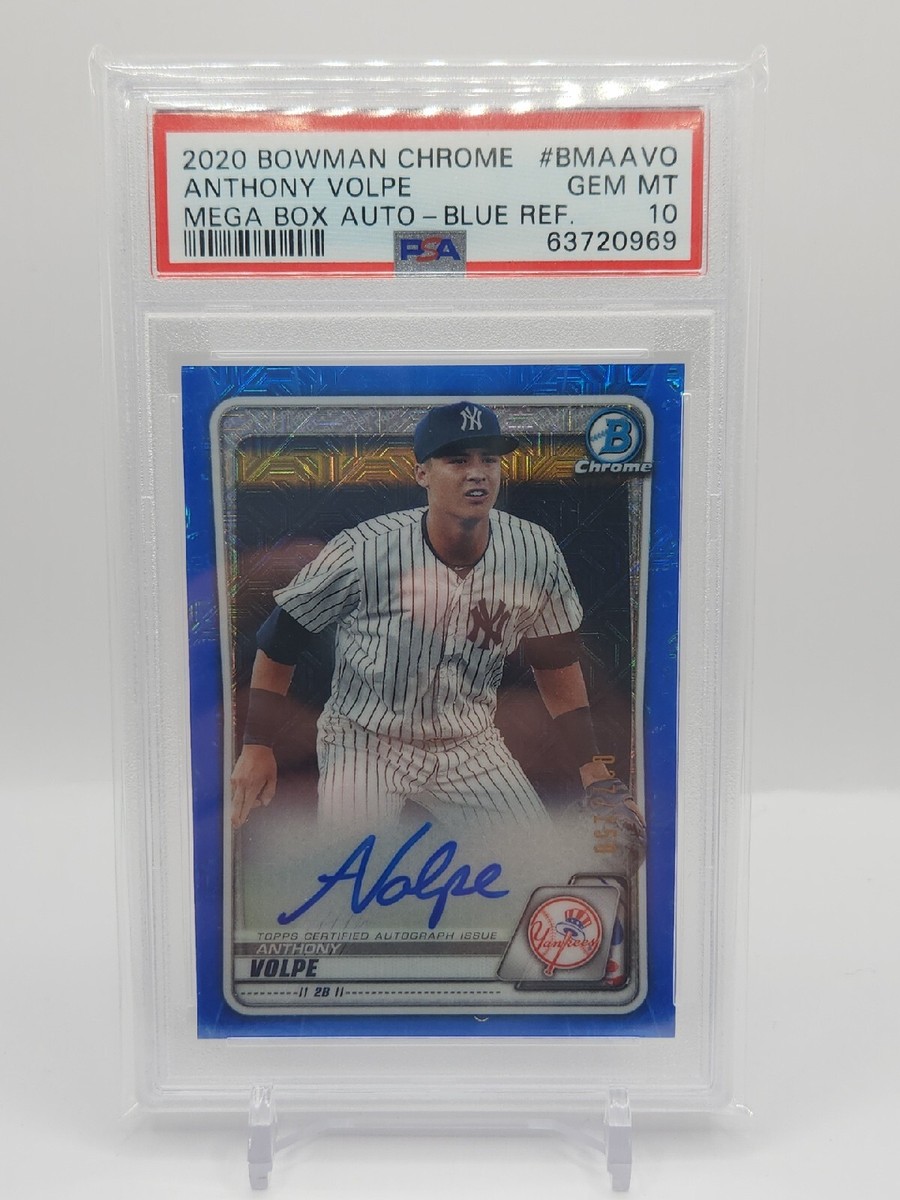 2020 Bowman Chrome Mega Box Anthony Volpe Blue Refractor Auto #37