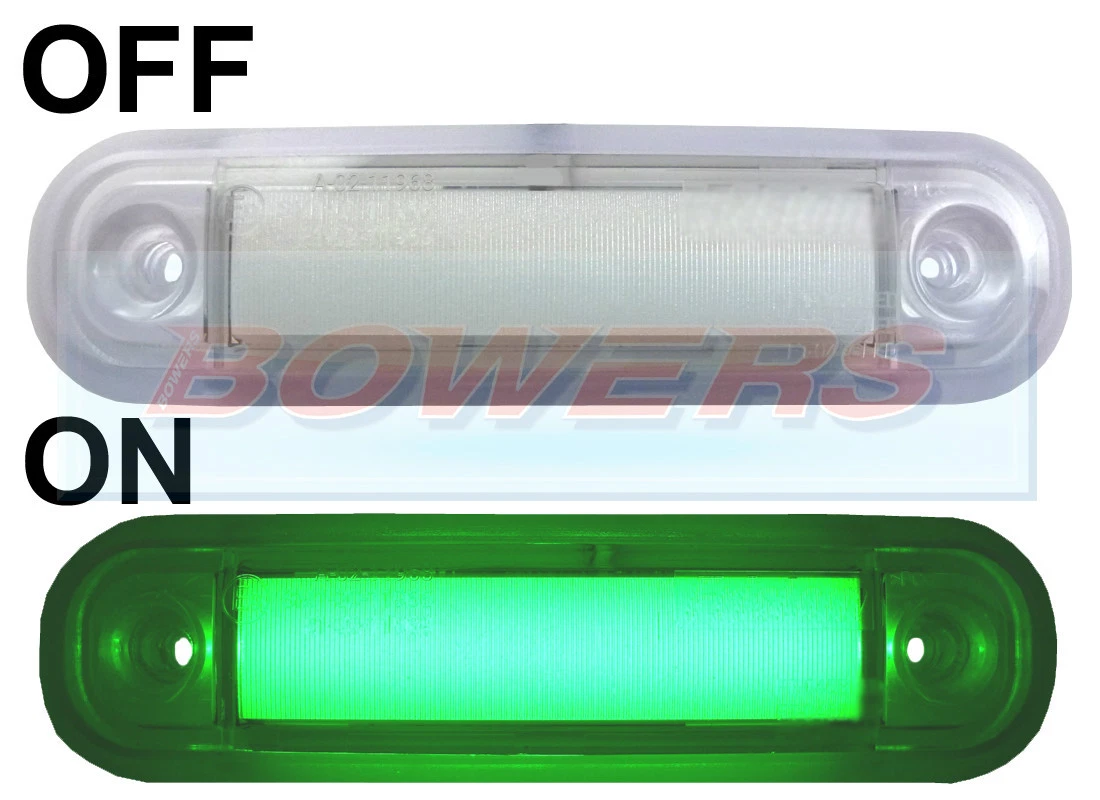 12V 24V SURFACE BAR MOUNT GREEN LED MARKER LAMP LIGHT TRUCK VAN CAR KELSA BAR