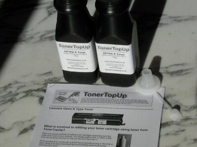Zwei Flaschen Toner Nachfüll Lexmark Optra K1220 4046 11A4097 12A4605 1710262-001