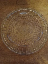 11.5" Glass Cake Plate footed dish large MCM Vintage Serving Clear 