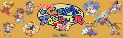 Super Gem Fighter Mini Mix Arcade Marquee 26'' x 8''