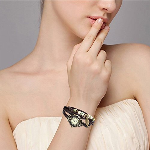 Women Quartz Bracelet Watch Fashion Weave Wrap Around  display picture 1