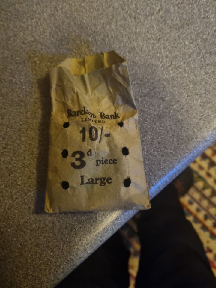 28 X BRASS THREE PENCES BULK ENGLISH COINS With Barclays Paper Bag eBay