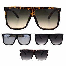 Mobster Flat Top Large Oversize Plastic Retro Sunglasses