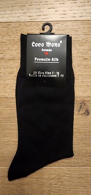 Lot of 6 Pairs Silk Men's Dress Socks -- Color: Black  (Y5003)