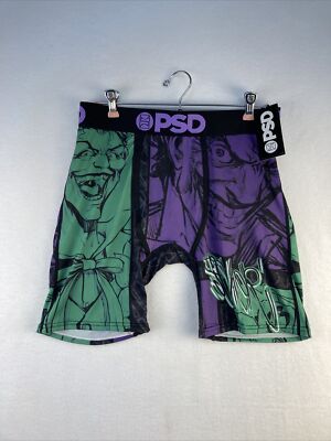 PSD Underwear Men's The Joker Green & Purple Boxer Briefs NWT New Size Large