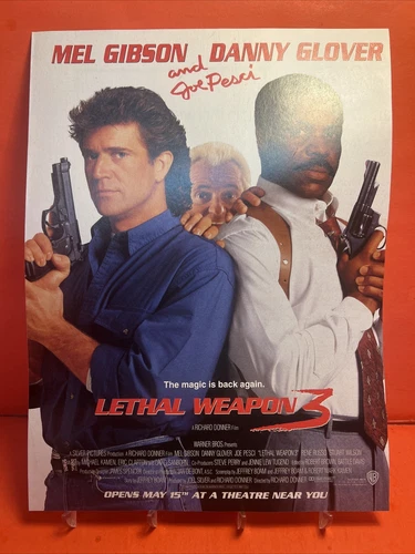 Mel Gibson/Joe pesci/Danny Glover Lethal weapon 3 movie poster/print/promo/rare