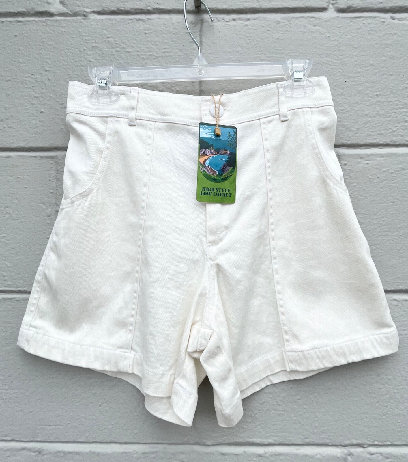 NWT Jungmaven Unisex Hemp Cotton Venice Shorts Washed White Size XL