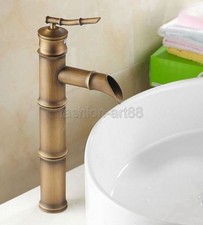Bamboo Shoot Style Bathroom Faucet Antique Brass Single Hole Mixer Tap fnf107