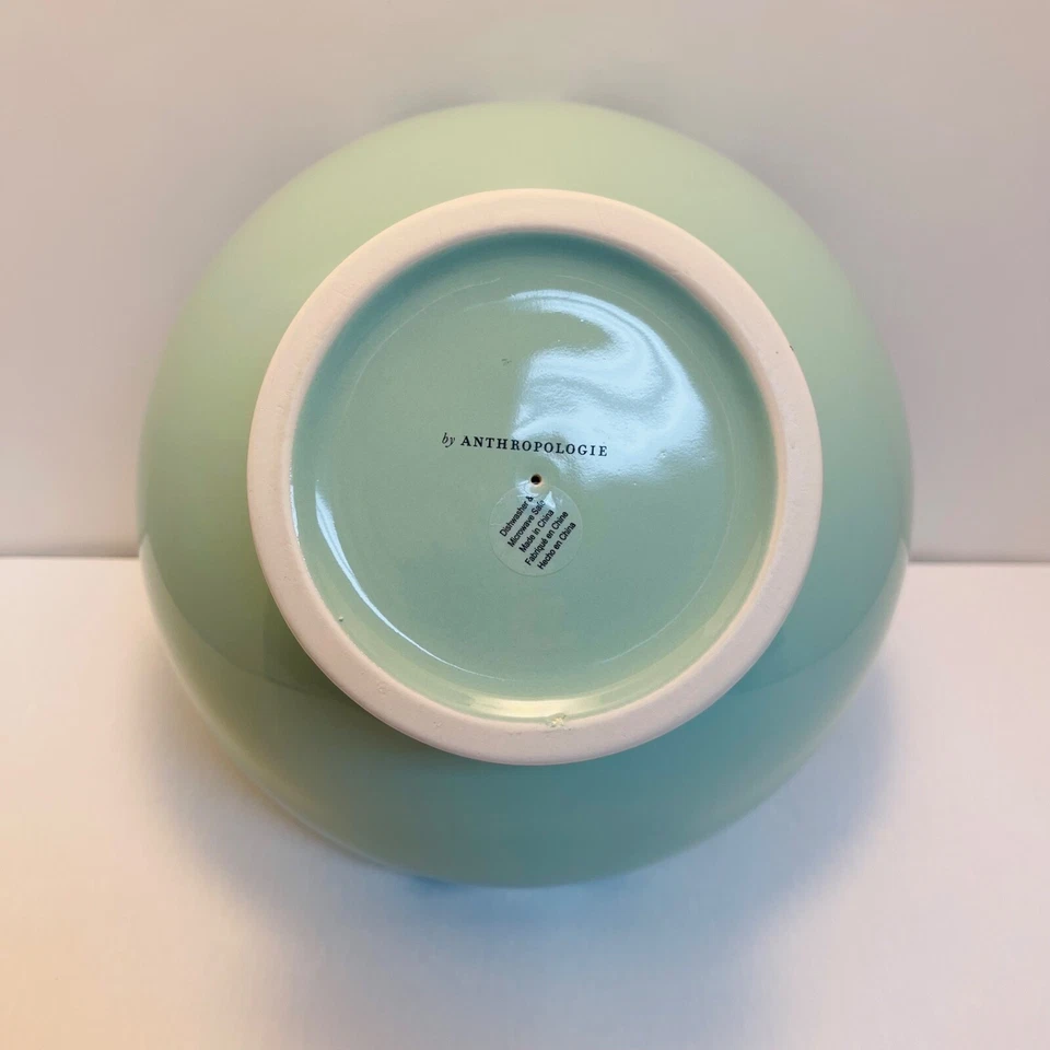 Tigela de grés verde espuma do mar Anthropologie Chantilly Collection 10 polegadas - Imagem 3 de 4