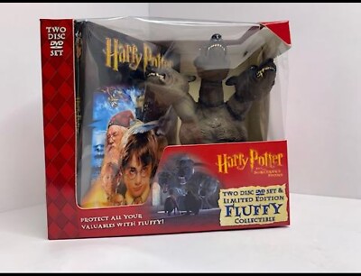 Vintage 2002 Harry Potter and the Sorcerer's Stone VHS & Fluffy Bobblehead NIB