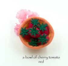 Felt food red cherry tomato set, Play food, Pretend food for play kitchen