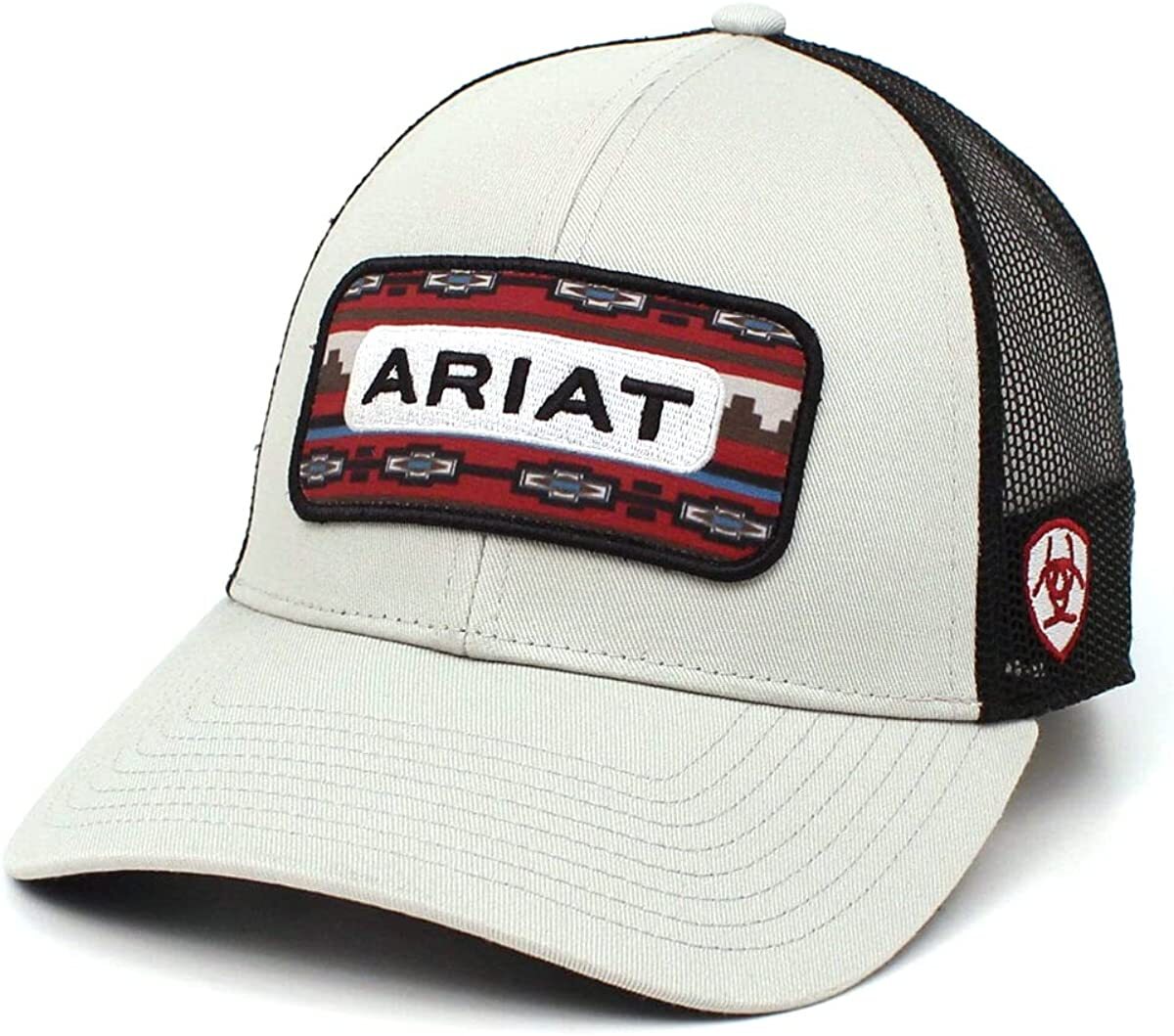 Ariat Mens Southwest Patch Logo Adjustable Snapback Cap Hat (Grey/Black)