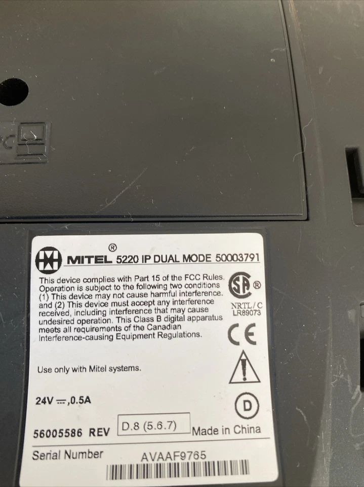 Mitel 5220 IP Dual-Mode Speaker Display Phone 50003791 Conference Unit 5310 - Image 3 of 4