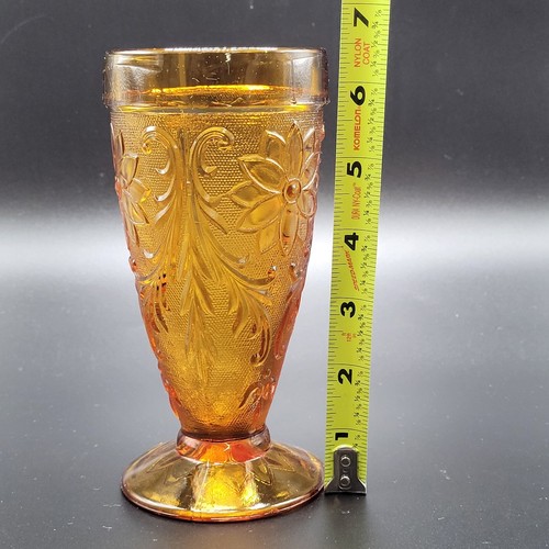 Juego de 4 vasos de agua/té helado con patas de vidrio ámbar Indiana Tiara 6 3/8" - Imagen 6 de 6
