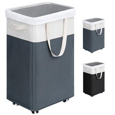 Goodpick Laundry Basket with Wheels, 75L Laundry Hamper for Dirty Clothes, Co...