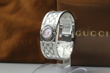 [Exc+5 w/Box]  Gucci 112 Swiss Made Pink Dial 15mm Quartz Women's Shell JAPAN