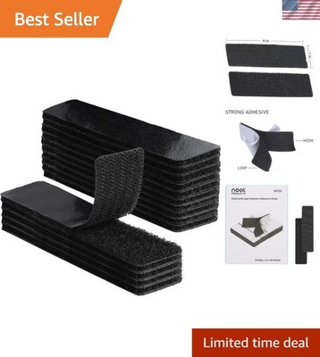 20 Sets 1x4 Inch Hook and Loop Fastener Strips with Adhesive Heavy Duty Doubl...