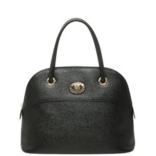 Burberry Nova Check Shadow Horse Leather Handbag Black Women Used Authentic