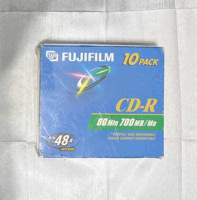 Fujifilm CD-R 10 Pack Recordable Compact Disk 80 Min NEW Sealed 700mb