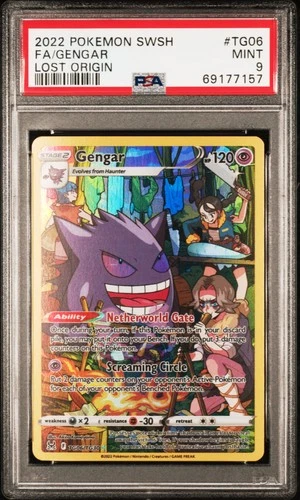 2022 Pokemon Sword & Shield Lost Origin Gengar #TG06 PSA 9