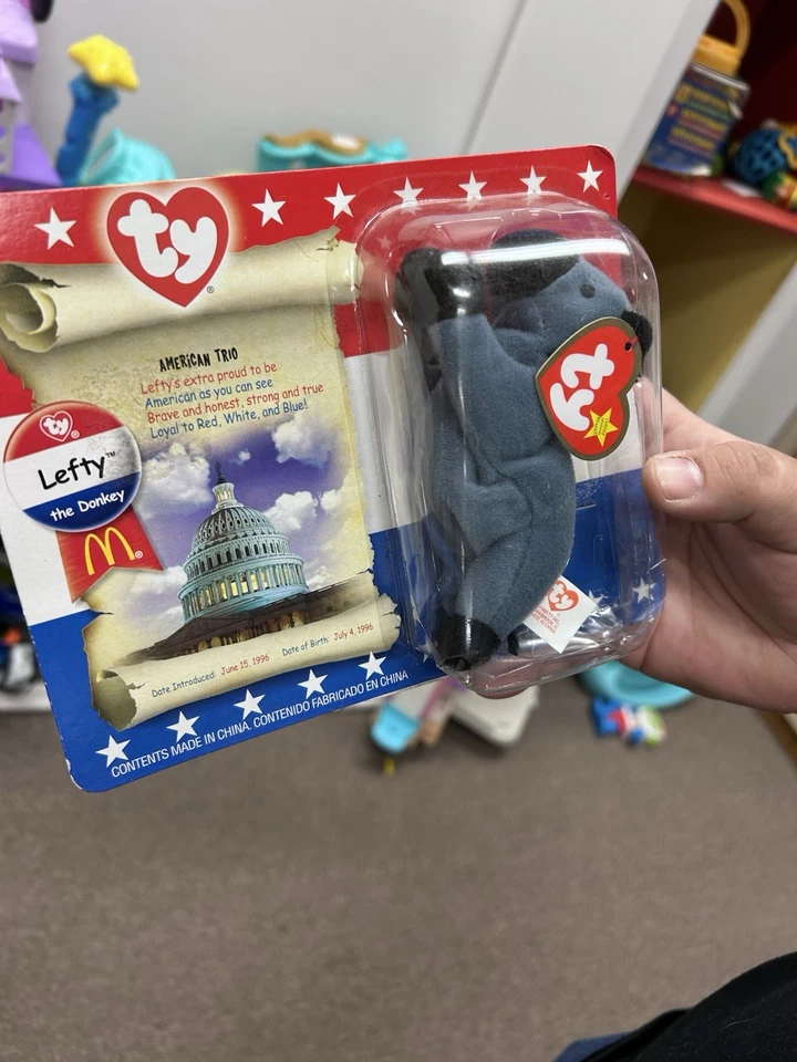 Ty Teenie Beanie Babies Lefty the Donkey McDonalds 1996  Foto 3 de 3