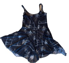 Urban Outfitters Sheer Mesh Mini Dress Women M Black Palmtrees Festival Coquette