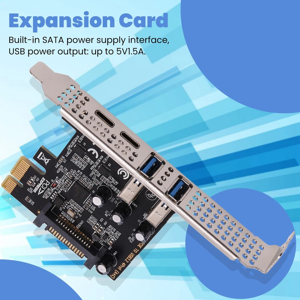 1X(PCI Expansion Card 4-Ports (Type-C+A) USB 3.2 Expansion Card 5Gbps High1011 - Image 4 of 4