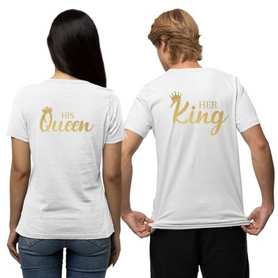 Seine Königin ihr König passendes Set Paare T-Shirts Valentinstag Geschenk Unisex