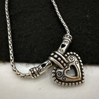 Vintage Brighton Shot Thru The Heart Pendant Necklace Silver Plated - Retired — photo 1