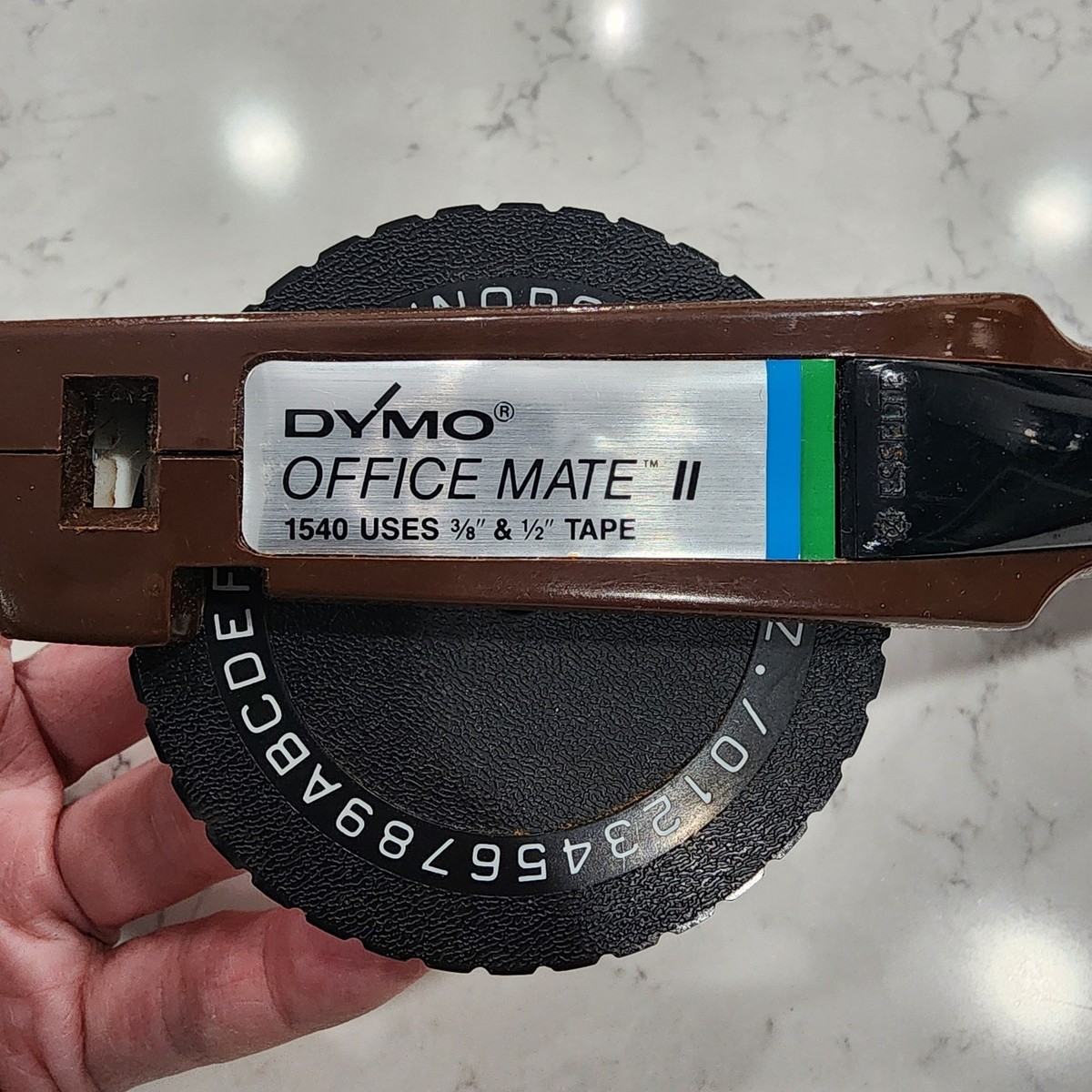 Dymo Office Mate II 1540 - Vintage Label Maker Embosser - Brown