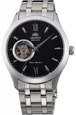 ORIENT Open Heart 39mm Herrenuhr Automatik AG03001B0 schwarz Stahlgehäuse