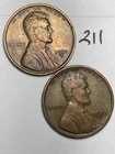 1931-D & 1933-D LINCOLN WHEAT CENT SET, 2 coins, low mintage dates "fine" #211