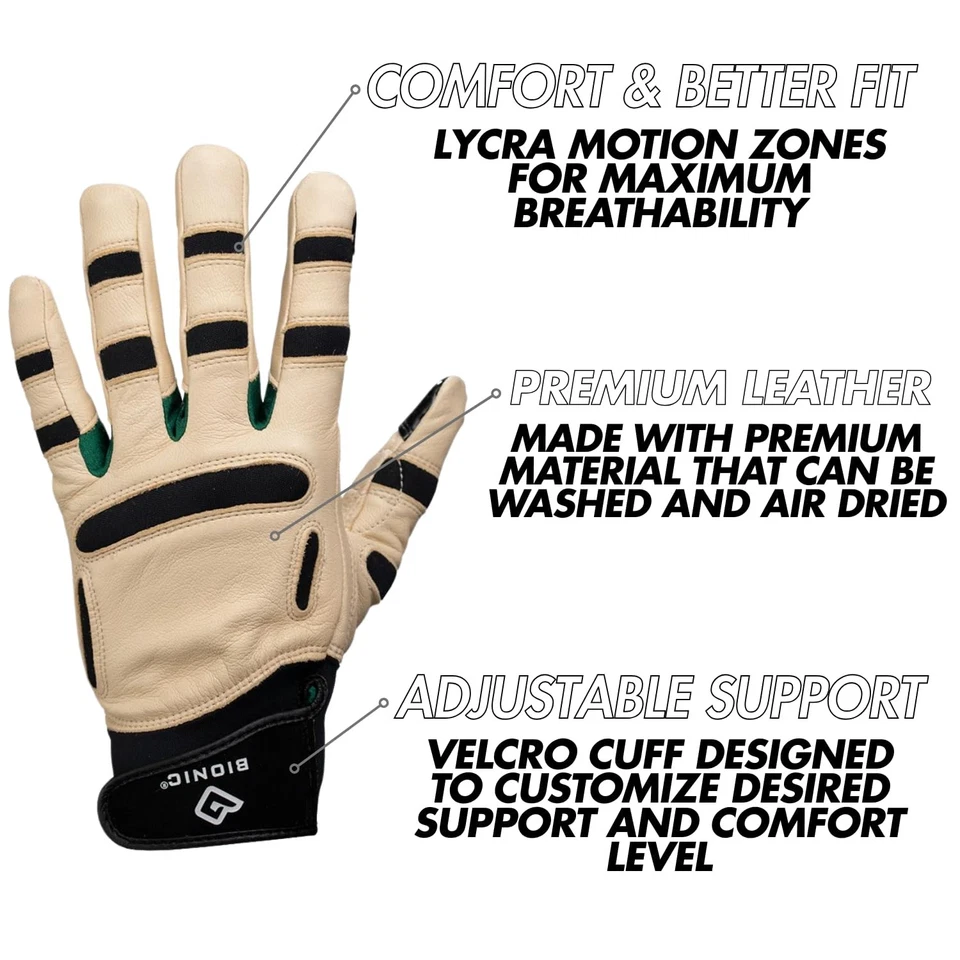 Guantes de jardinería de cuero de cabra Bionic ReliefGrip para hombre XL negros ayuda para la artritis Foto 2 de 4