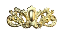 Vtg Tempo Design Designer Belt Buckle Victorian Baroque style 1980s Clasp Gold