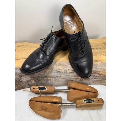 Johnston & Murphy Aristocraft Mens 9 N Black Leather Cap Toe Oxford Shoes USA