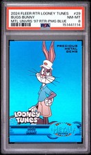 2024 FLEER RETRO LOONEY TUNES METAL UNIVERSE PMG BLUE BUGS BUNNY 31/50 PSA 8
