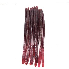 10 Hand Poured 8.5” Spade Tail Plastic Worms. “Oxblood”