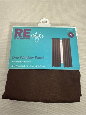 RE Room Essentials Style One Window Wall Panel Curtain 40 X84''. Brown Textured