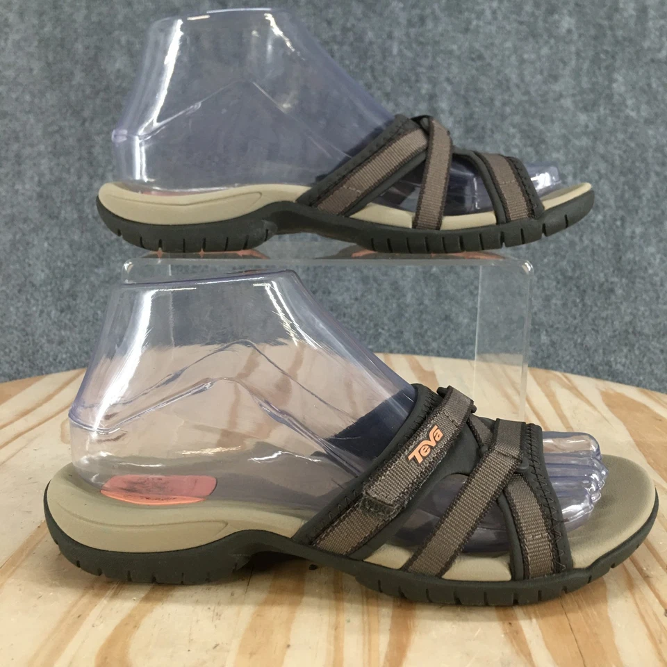 Teva 凉鞋女式 6 Tirra 休闲懒人平底拖鞋 1003990 棕色面料 — 第 2/4 张图片