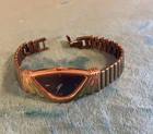 Vintage Seiko Quartz Watch 1N00-5E09 Women Gold Tone Half Moon New Battery