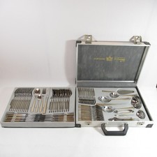 SBS Solingen Design Besteck mit Goldrand geriffelt 70 Teile 12 Personen