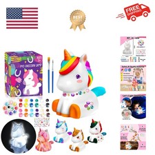 DIY Paint Your Own Unicorn Lamp Kit - Glow-in-the-Dark Craft for Kids Age 3-13