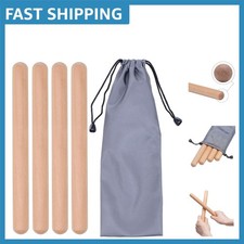 Musical Percussion Claves - 8-Inch Hardwood Sticks with Travel Bag for Easy Play