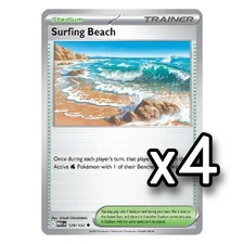 4x Surfing Beach 129/132 Mega Evolution Pokemon Playset x4