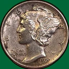 1920 Mercury Dime Almost Uncirculated AU Coin, Cleaning #36002