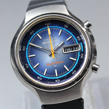 Vintage 1972[N MINT] SEIKO 5 Sports 7015-8000 Speed ​​Timer Blue Men...