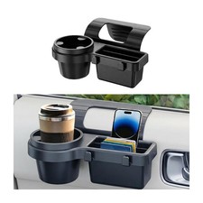 Car Window Storage Organizer with Cup and Phone Holders, Black